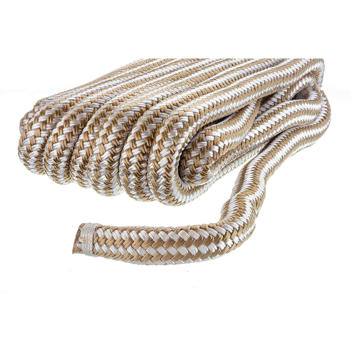 Seachoice Double-Braid Nylon Dock Line w/ Eye Splice, Pre-Shrunk, Heat Stabilized, 3/4 In. X 25 Ft., Gold White - 47401 - official Seachoice product image 3