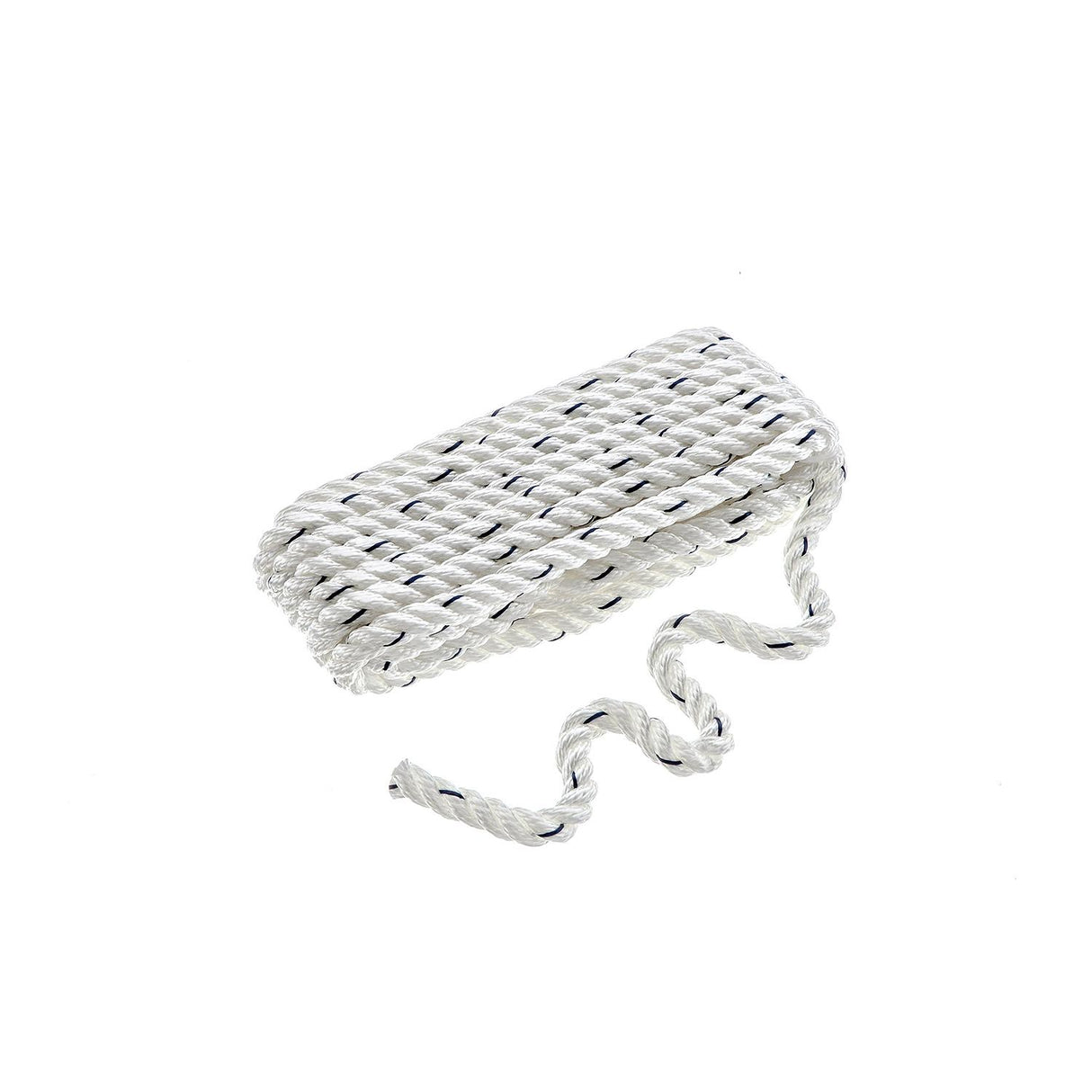 Seachoice Premium 3-Strand Twisted Nylon Dock Line With Tracer, White w/Blue Tracer, 3/8-Inch x 15 Feet, 10-Inch Eye Splice - 47511 - official Seachoice product image 4