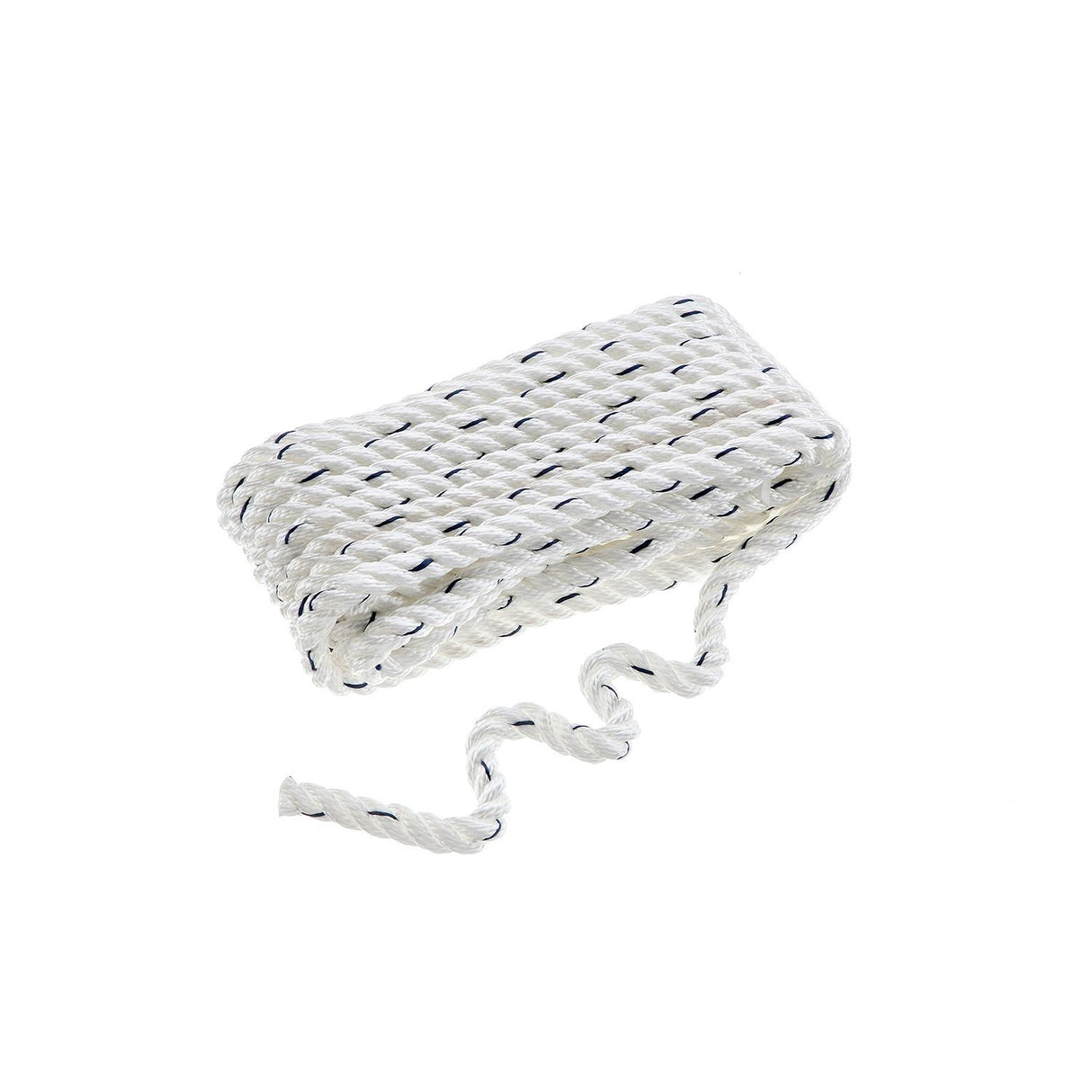 Seachoice Premium 3-Strand Twisted Nylon Dock Line With Tracer, White w/Blue Tracer, 3/8-Inch x 20 Feet, 10-Inch Eye Splice - 47521 - official Seachoice product image 3