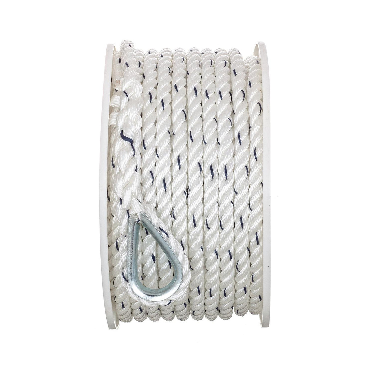 Seachoice 47711 Boat Anchor Line Rope, 3-Strand Twisted, Nylon, White/Blue, 3/8 in. X 100 Ft. - 47711 - official Seachoice product image 3