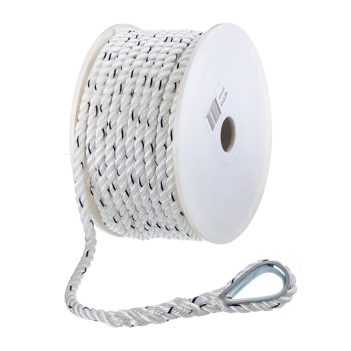 Seachoice 47711 Boat Anchor Line Rope, 3-Strand Twisted, Nylon, White/Blue, 3/8 in. X 100 Ft. - 47711 - official Seachoice product image 4