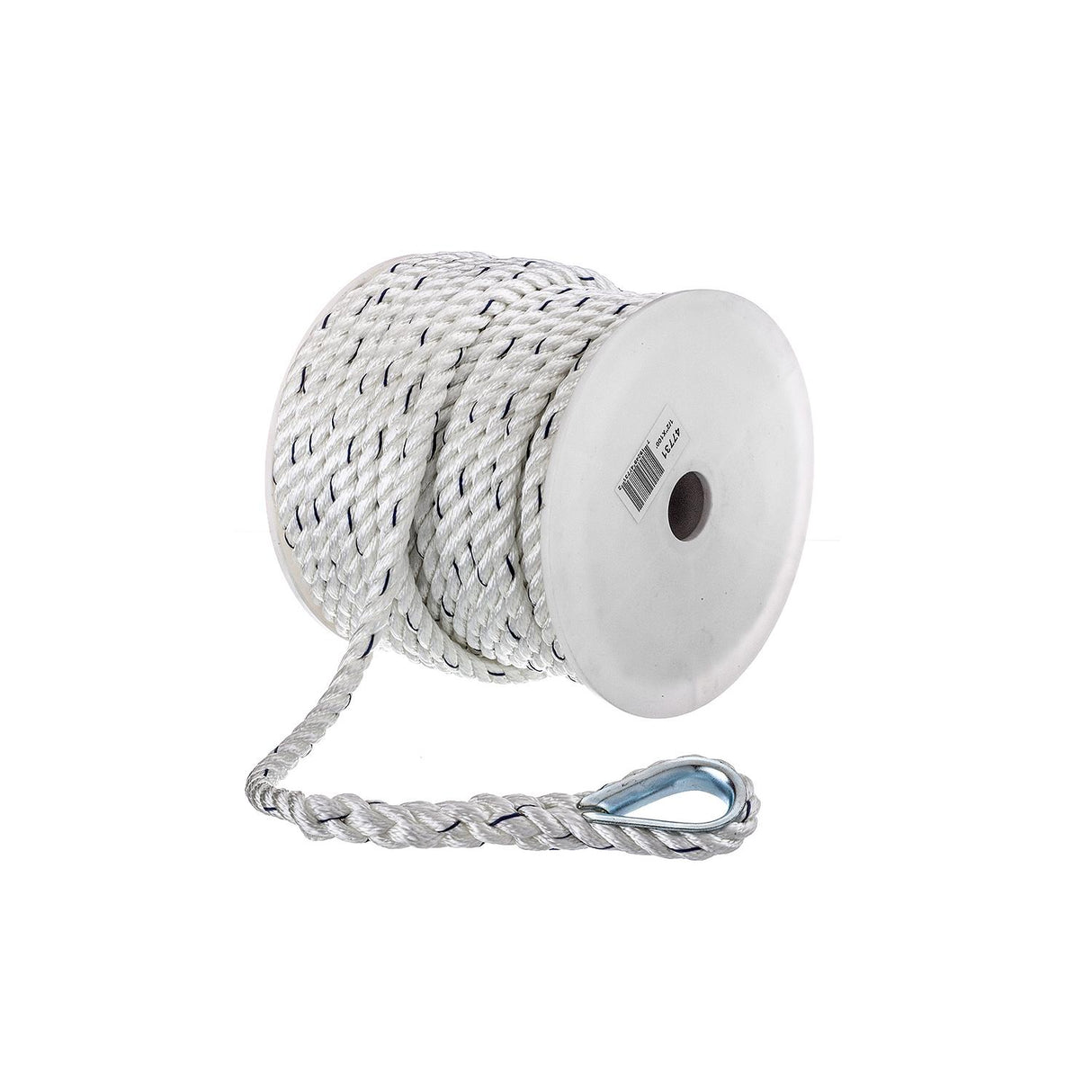 Seachoice 47731 Boat Anchor Line Rope, 3-Strand Twisted, Nylon, White/Blue, 1/2 in. X 100 Ft. - 47731 - official Seachoice product image 5