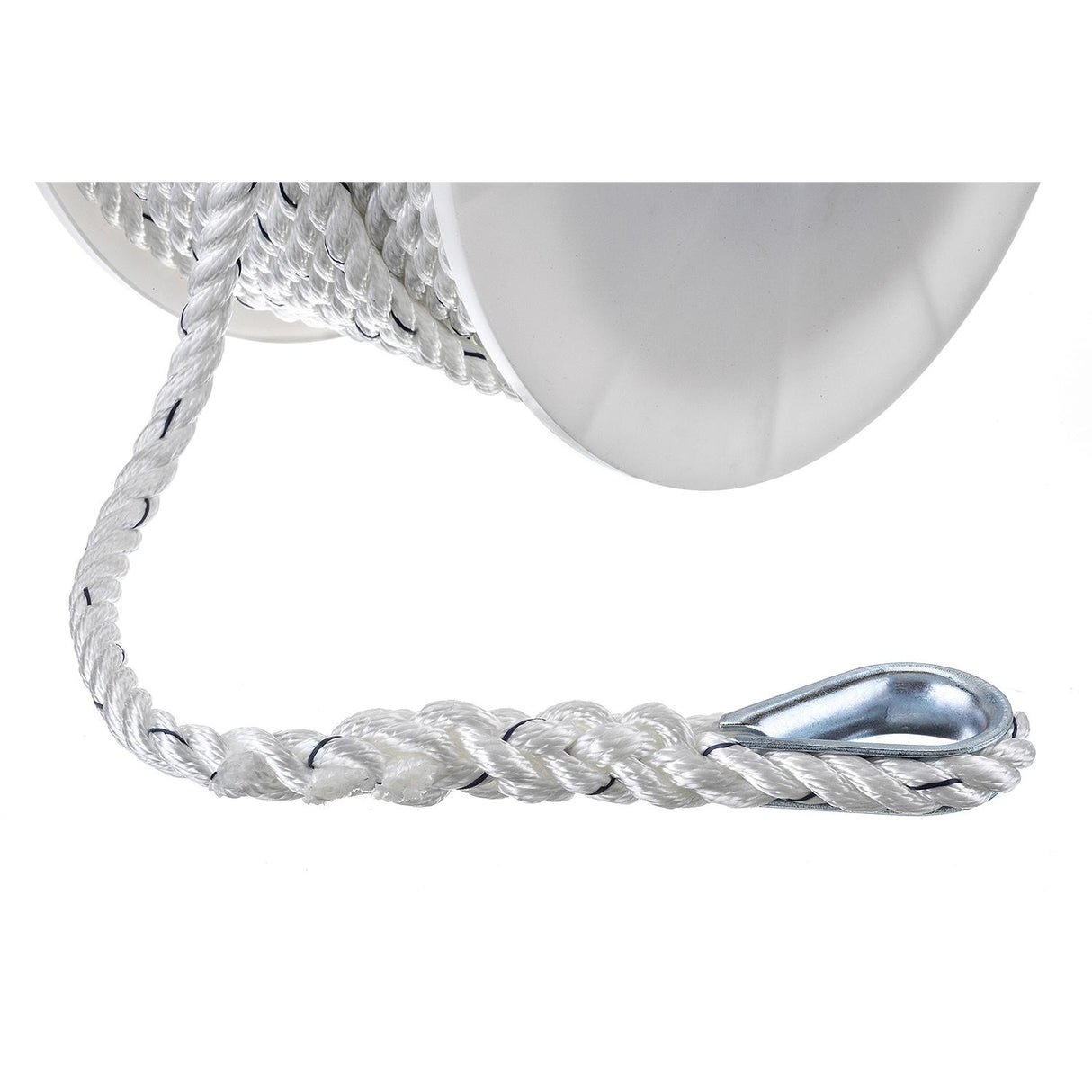 Seachoice 47741 Boat Anchor Line Rope, 3-Strand Twisted, Nylon, White/Blue, 1/2 in. X 150 Ft. - 47741