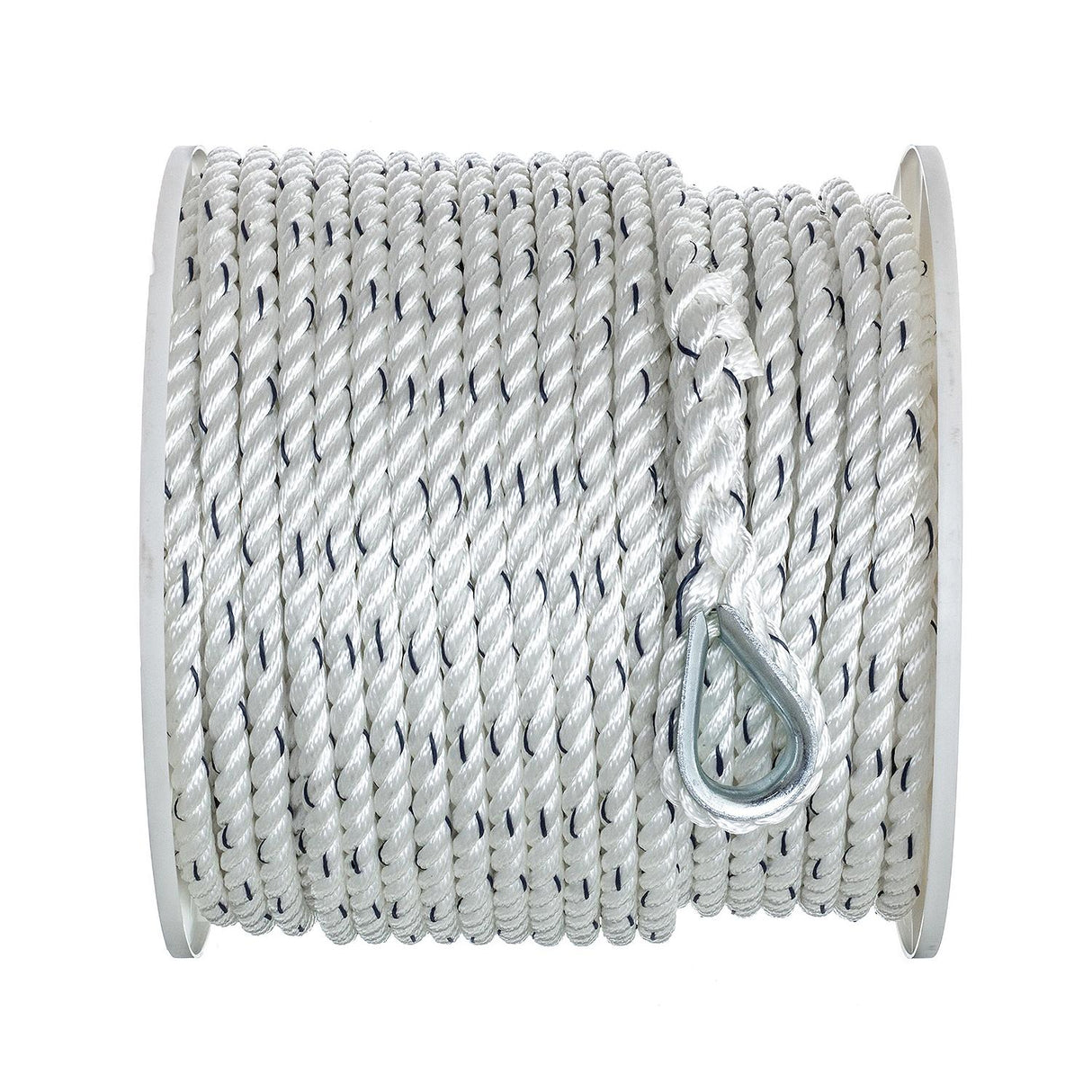 Seachoice 47781 Boat Anchor Line Rope, 3-Strand Twisted, Nylon, White/Blue, 1/2 in. X 250 Ft. - 47781 - official Seachoice product image 4