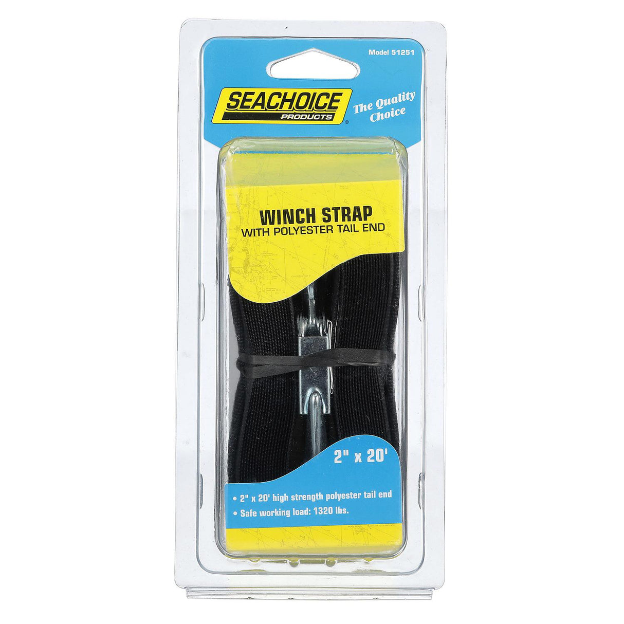 Seachoice Boat Trailer Winch Strap, Tail End, 20 Ft. - 51251P - official Seachoice product image 5