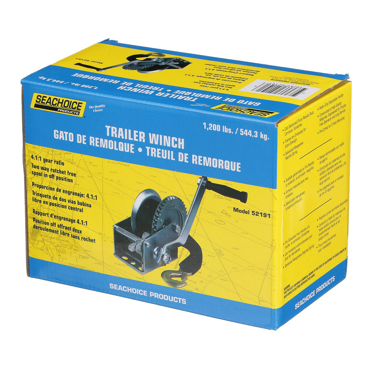 Seachoice Trailer Winch, Strap with Hook, Max Load 1,200 Lbs. - 52191 - official Seachoice product image 3