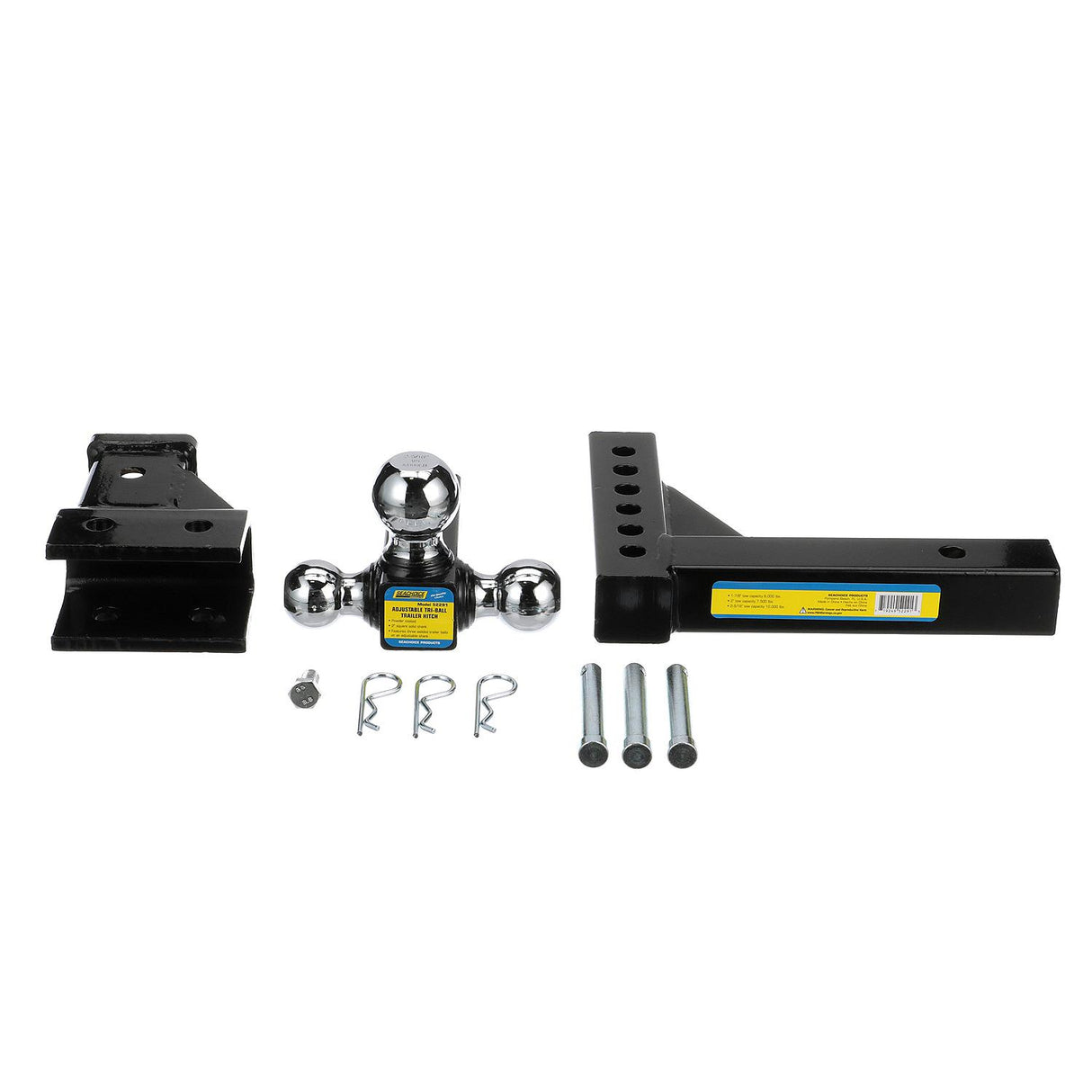 Seachoice Adjustable Trailer Hitch Drop, Tri Ball Mount Solid, 2 in. Shank, Black Finish - 52291 - official Seachoice product image 8