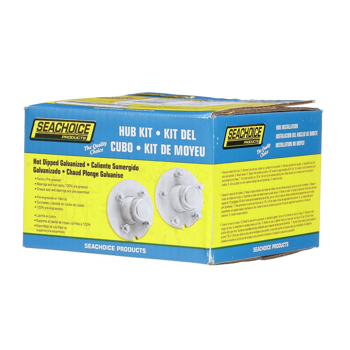 Seachoice 53041 Trailer Wheel Hub, 1 in. Axle, 5 Lug, Galvanized, Pregreased - K08-448-S0
