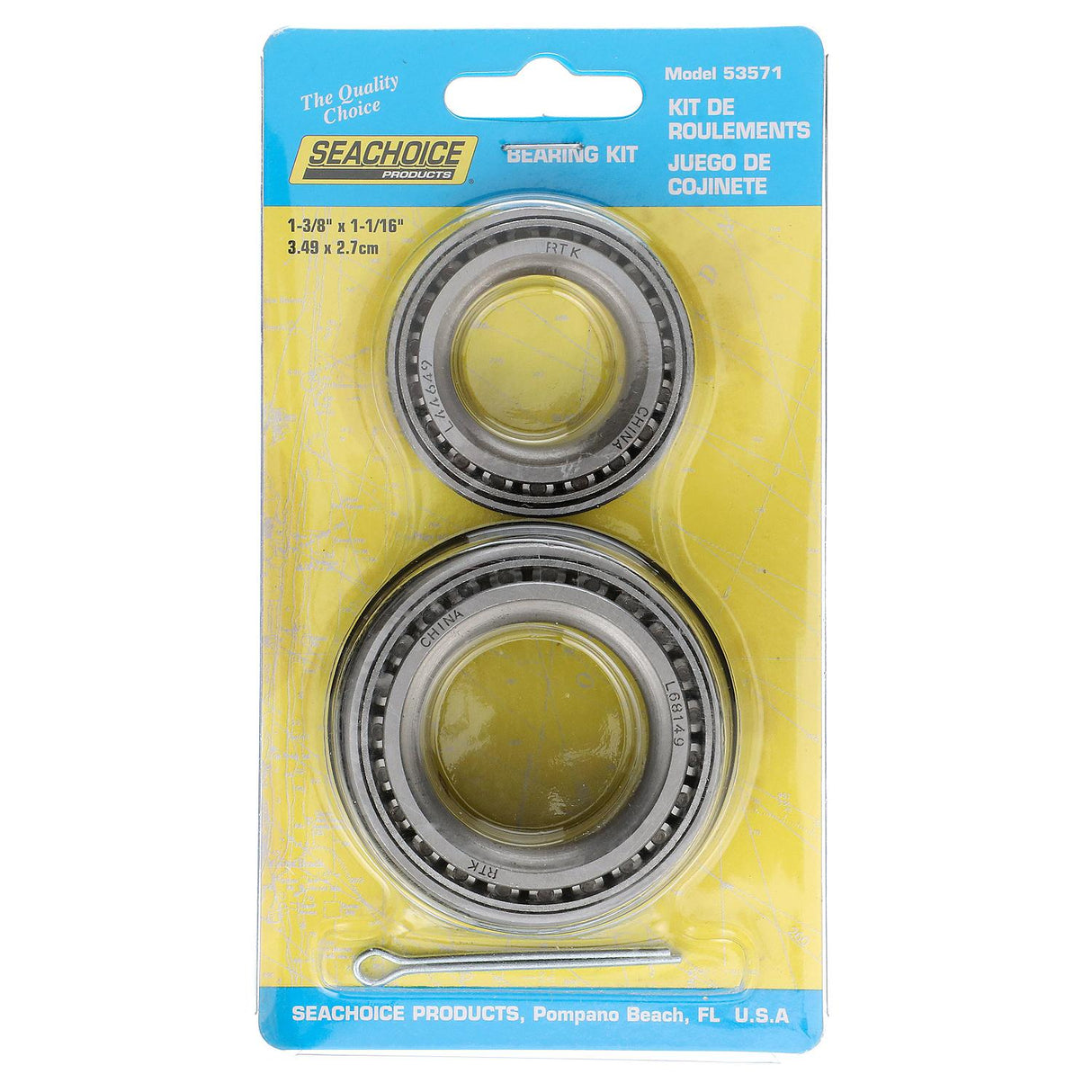 Seachoice Marine Boat Trailer Wheel Bearing Kit, 1-3/8 In. X 1-1/16 In. Axle, Set of 2 - 53571 - image 2