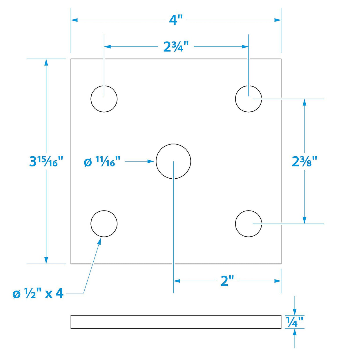 Seachoice Axle, U Bolt Plate Trailer, Galvanized, for Square Beam and Tube Axles - 55051 - official Seachoice product image 3