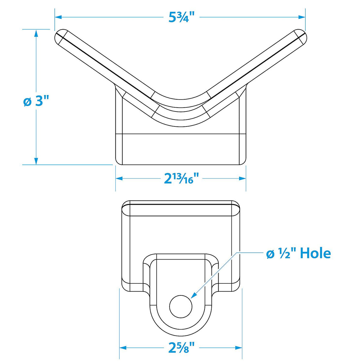 Seachoice Bow Stop, 3 in., TPR, Gold - 56550 - official Seachoice product image 3