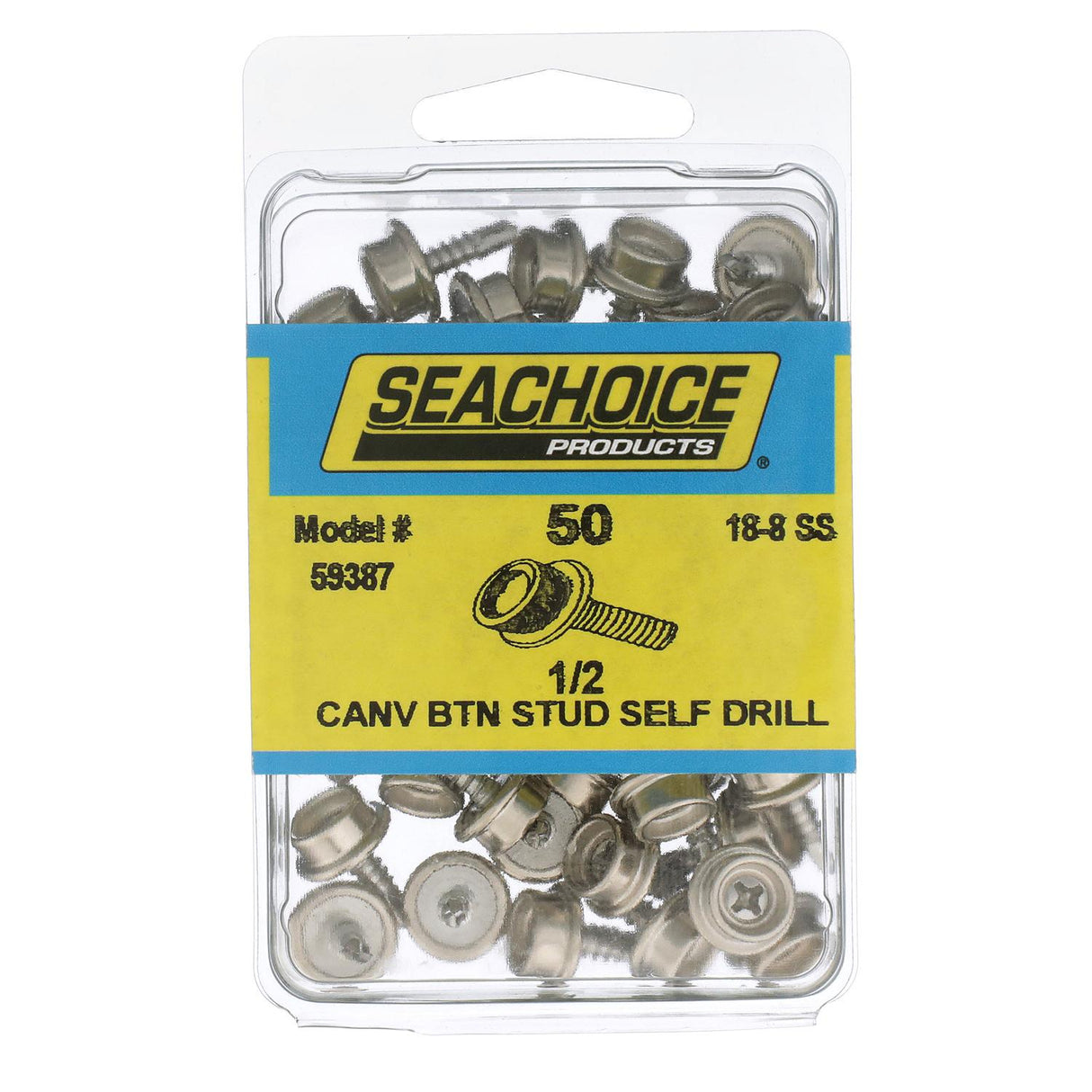 Seachoice Button Stud w/ Self Drilling 8 In. X 1/2 In. Stainless Steel Screw, Pack of 50 - RP-BP9786SC - official Seachoice product image 4