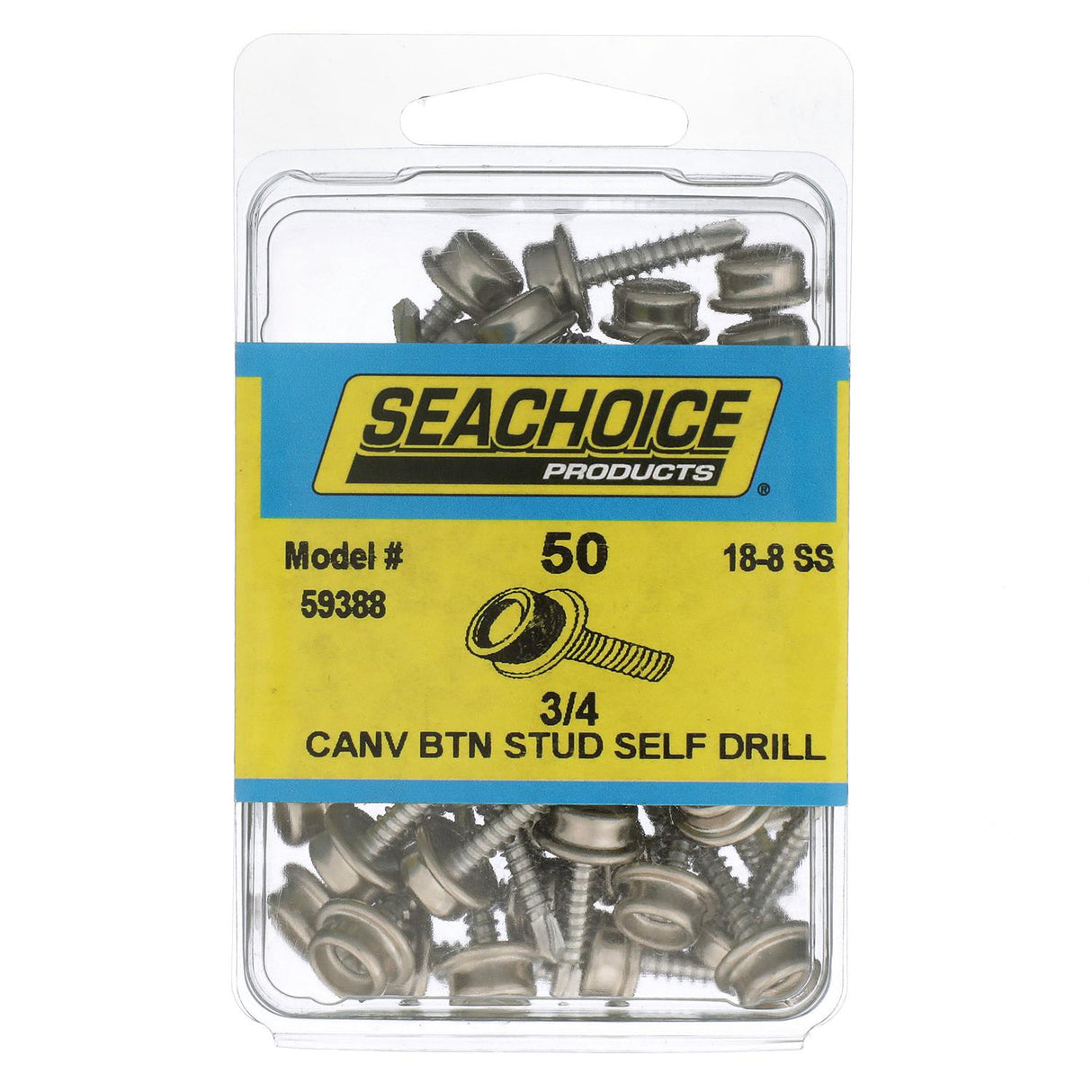 Seachoice Button Stud w/ Self Drilling 8 In. X 3/4 In. Stainless Steel Screw, Pack of 50 - RP-BP9787SC - official Seachoice product image 5