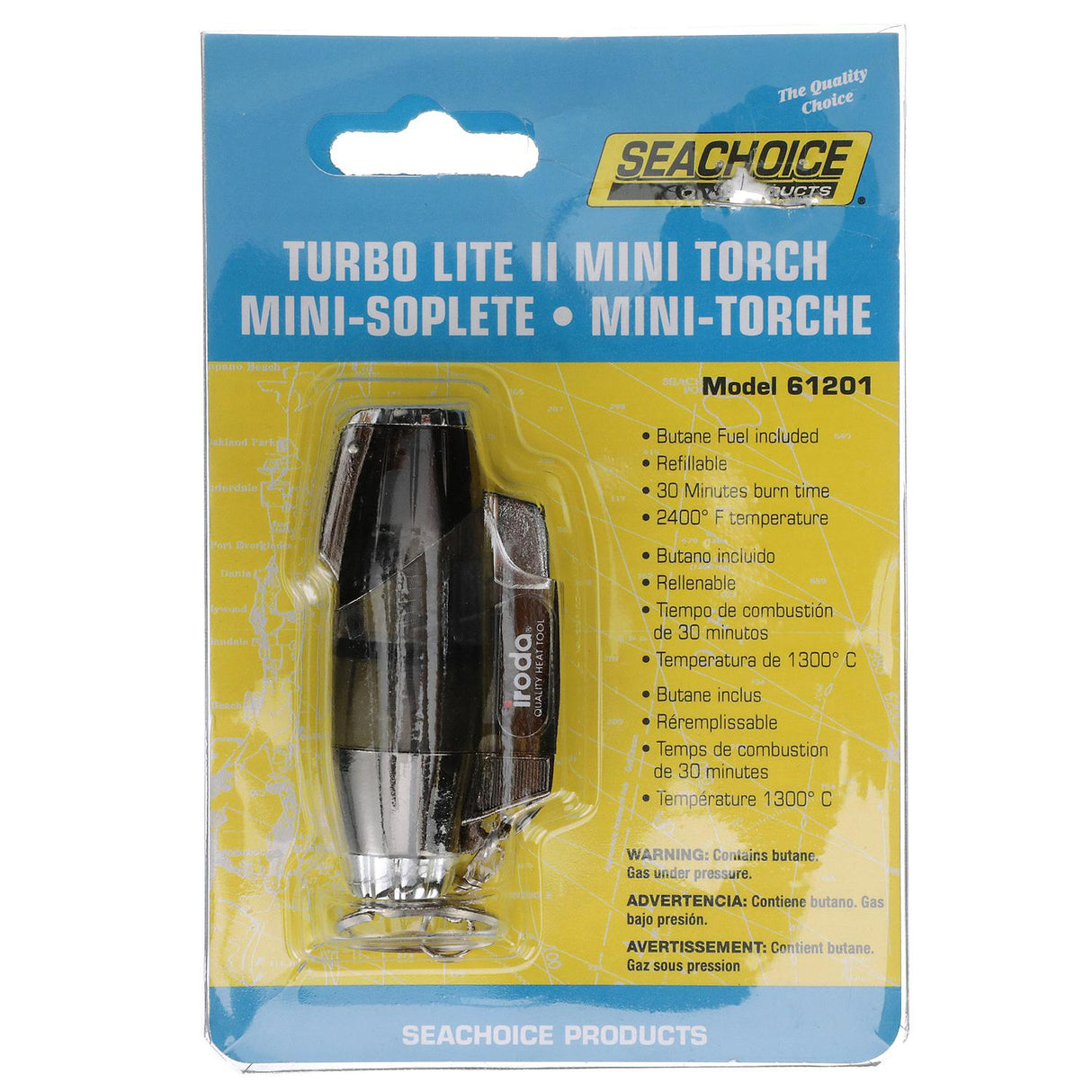 Seachoice Turbo Lite II Mini Torch, Provides 2,400°F Pinpoint Blue Flame, Includes Key Ring - 61201 - official Seachoice product image 5