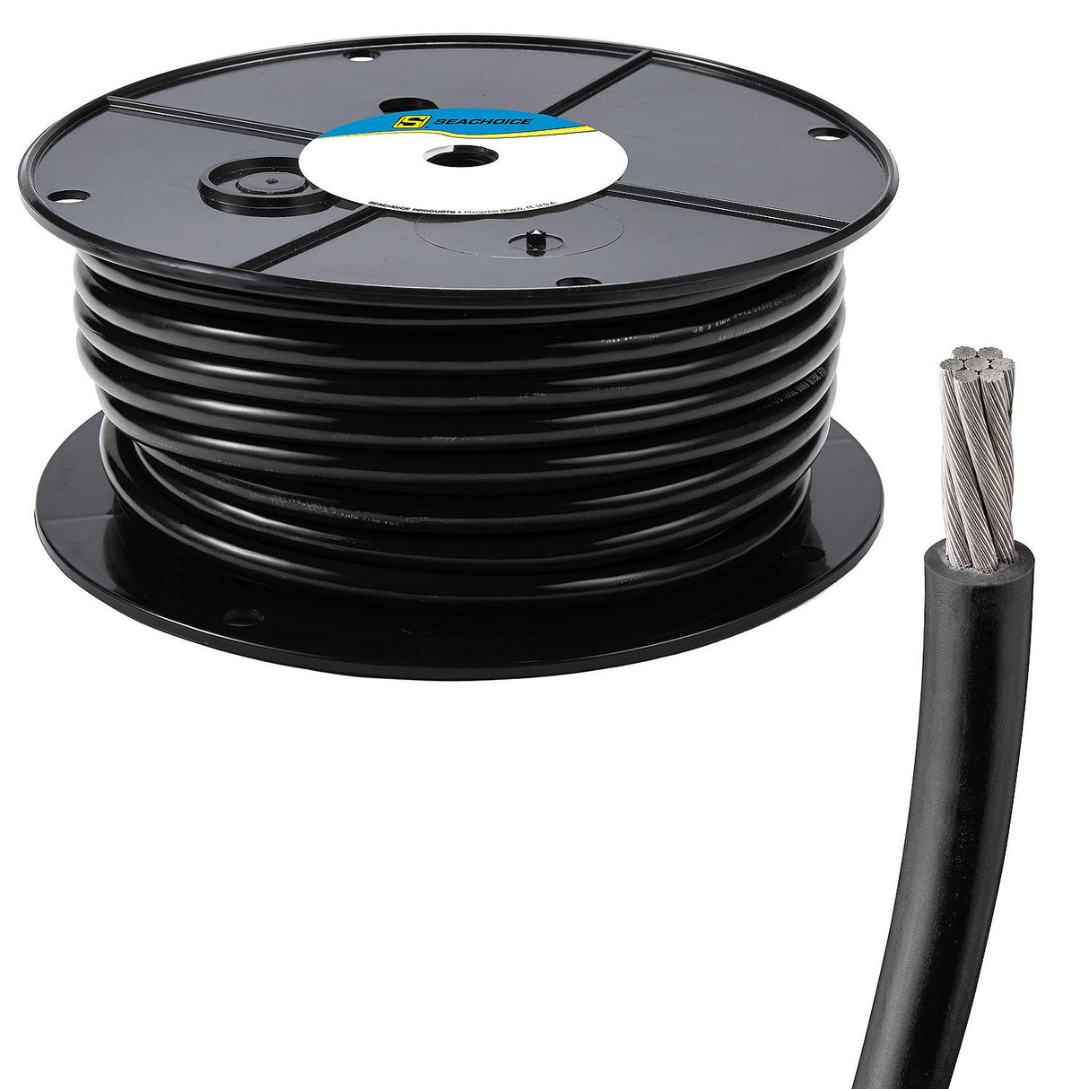Seachoice 63008 Tinned Copper Marine Wire, 2 AWG, Black, 100' - 2TC-BLACK-BATTERY-100 - official Seachoice product image 6
