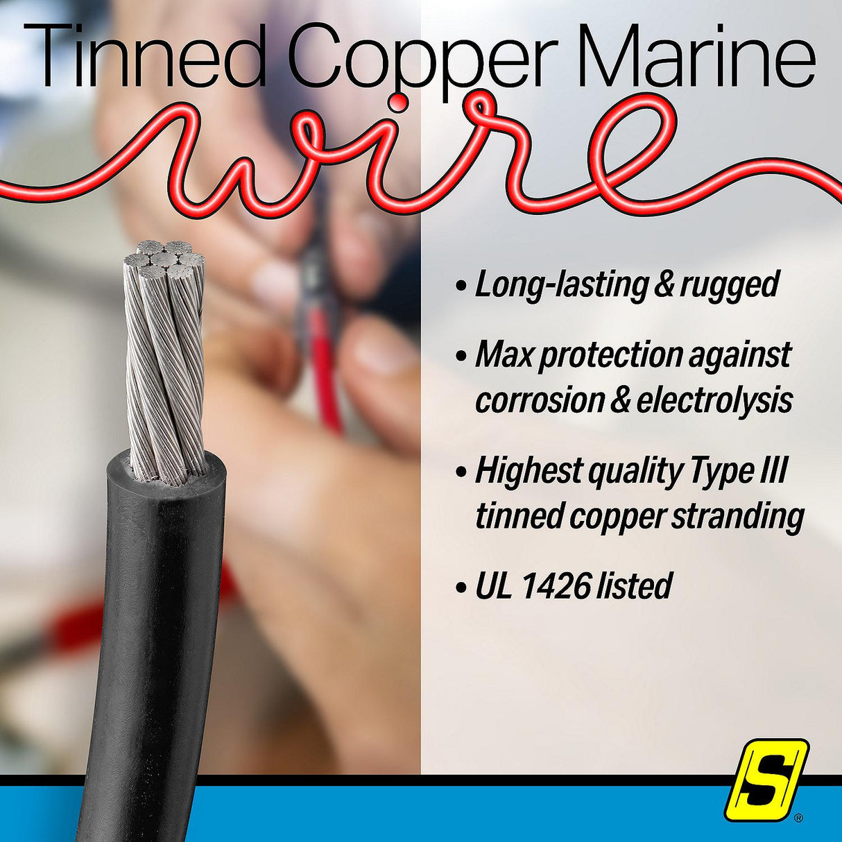 Seachoice 63008 Tinned Copper Marine Wire, 2 AWG, Black, 100' - 2TC-BLACK-BATTERY-100 - official Seachoice product image 4