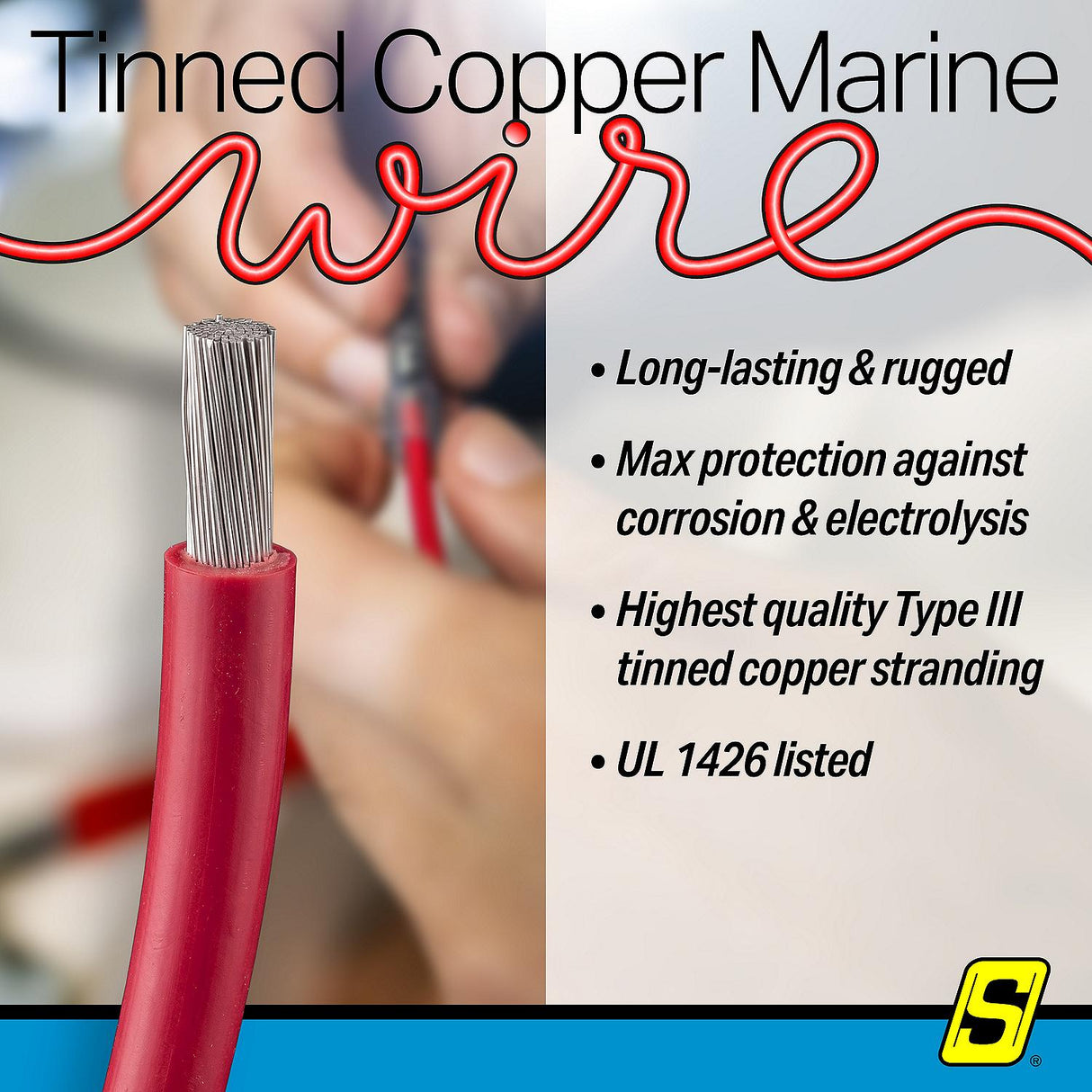 Seachoice 63036 Tinned Copper Marine Wire, 4 AWG, Red, 25' - 4TC-RED-BATTERY-25 - official Seachoice product image 5