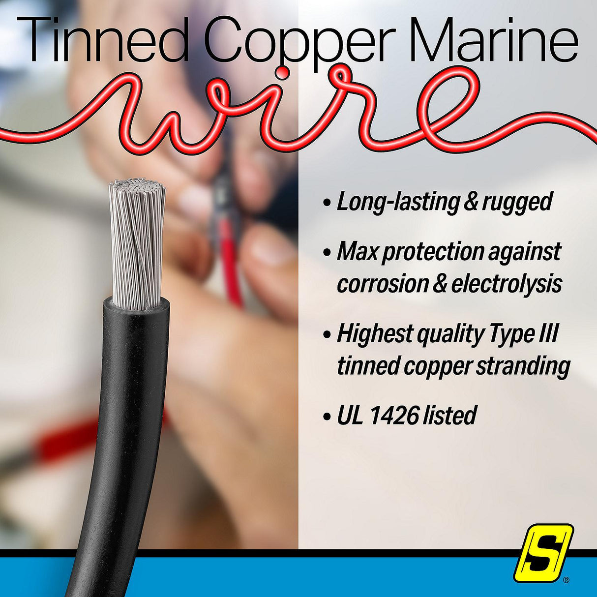 Seachoice 63043 Tinned Copper Marine Wire, 6 AWG, Black, 100' - 6TC-BLACK-BATTERY-100 - official Seachoice product image 5