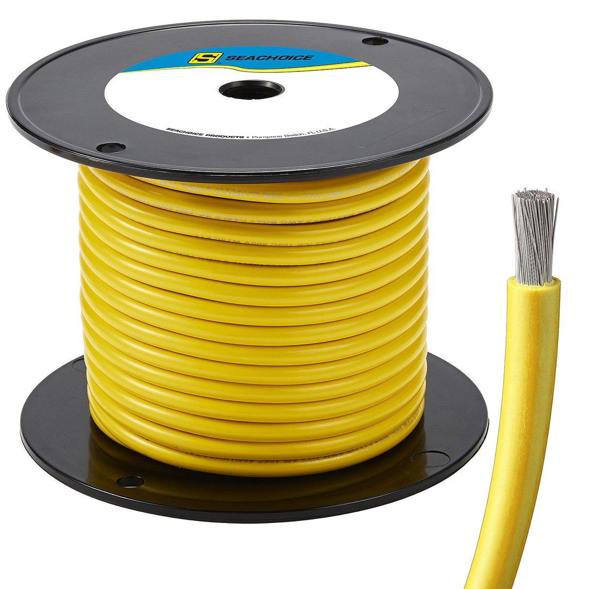 Seachoice 63054 Tinned Copper Marine Wire, 8 AWG, Yellow, 100' - 8TC-YELLOW-100 - official Seachoice product image 4