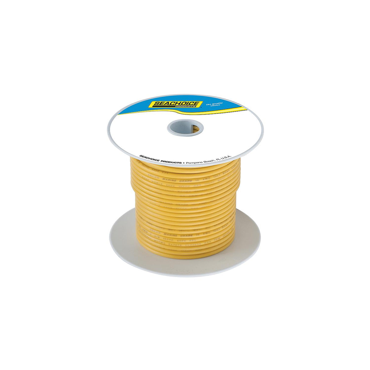 Seachoice 63127 Tinned Copper Marine Wire, 16 AWG, Yellow, 100' - 16TC-YELLOW-100