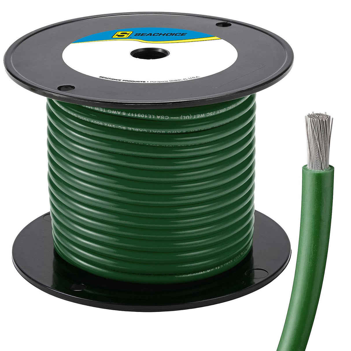 Seachoice 63056 Tinned Copper Marine Wire, 8 AWG, Green, 100' - 8TC-GREEN-100 - official Seachoice product image 8