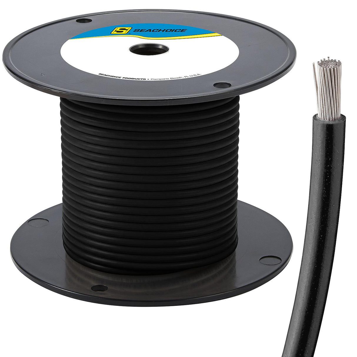 Seachoice 63061 Tinned Copper Marine Wire, 10 AWG, Black, 100' - 10TC-BLACK-100 - official Seachoice product image 5
