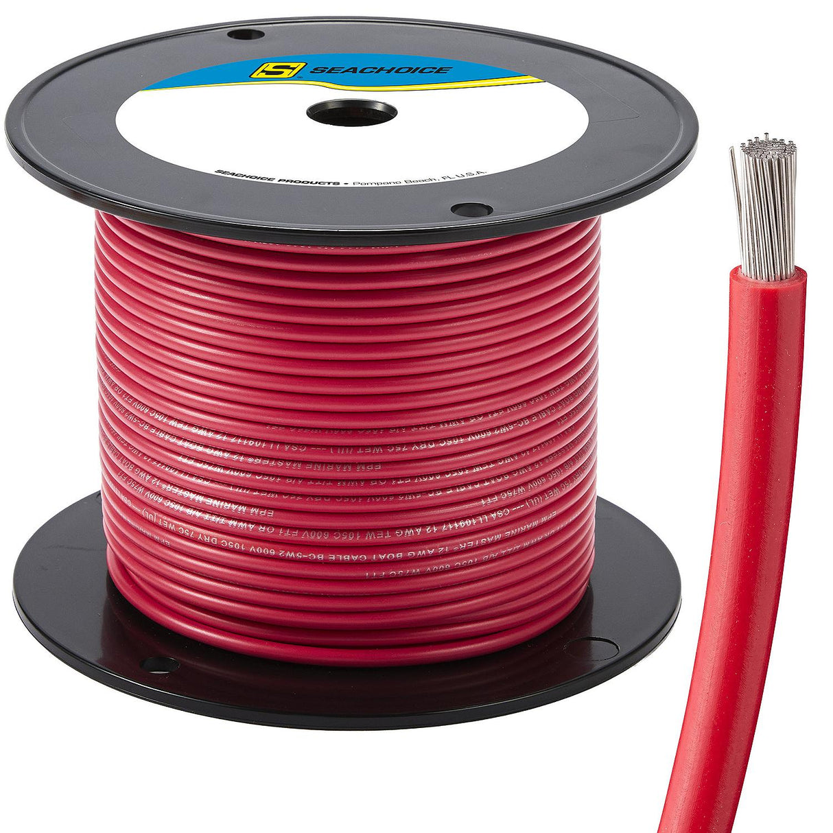 Seachoice 63066 Tinned Copper Marine Wire, 10 AWG, Red, 250' - 10TC-RED-250 - official Seachoice product image 4