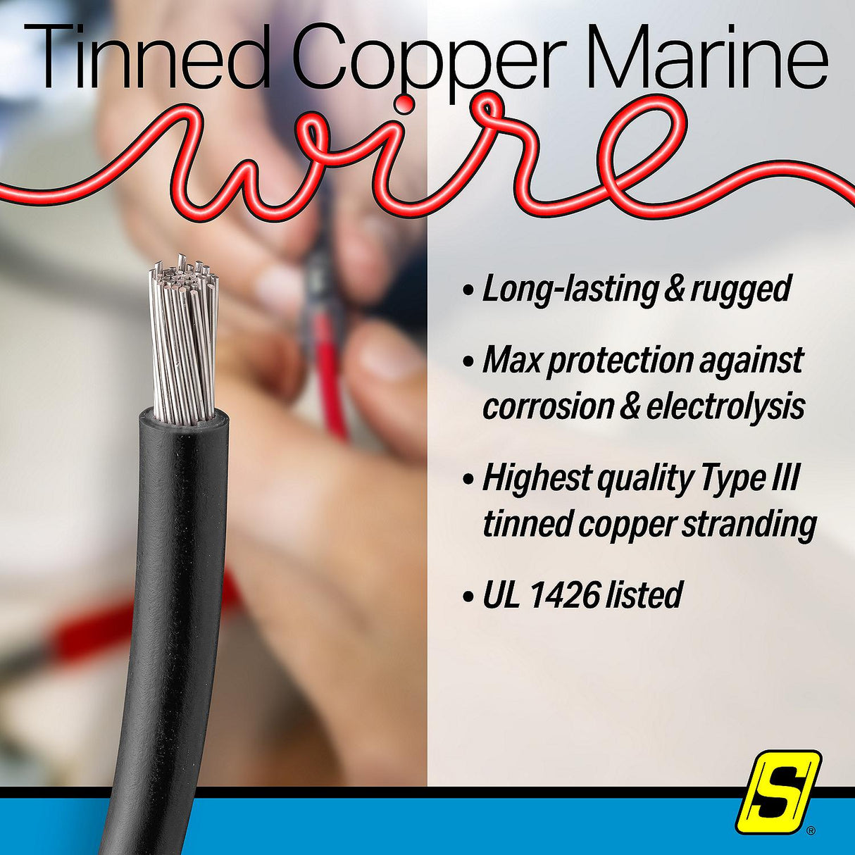 Seachoice 63083 Tinned Copper Marine Wire, 12 AWG, Black, 250' - 12TC-BLACK-250 - official Seachoice product image 7