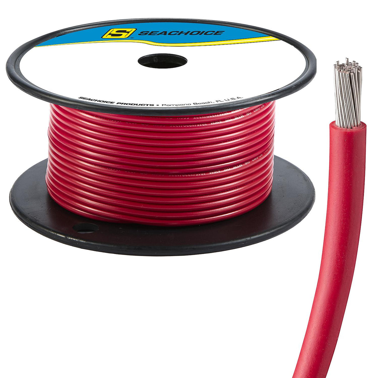 Seachoice 63084 Tinned Copper Marine Wire, 12 AWG, Red, 100' - 12TC-RED-100 - official Seachoice product image 7