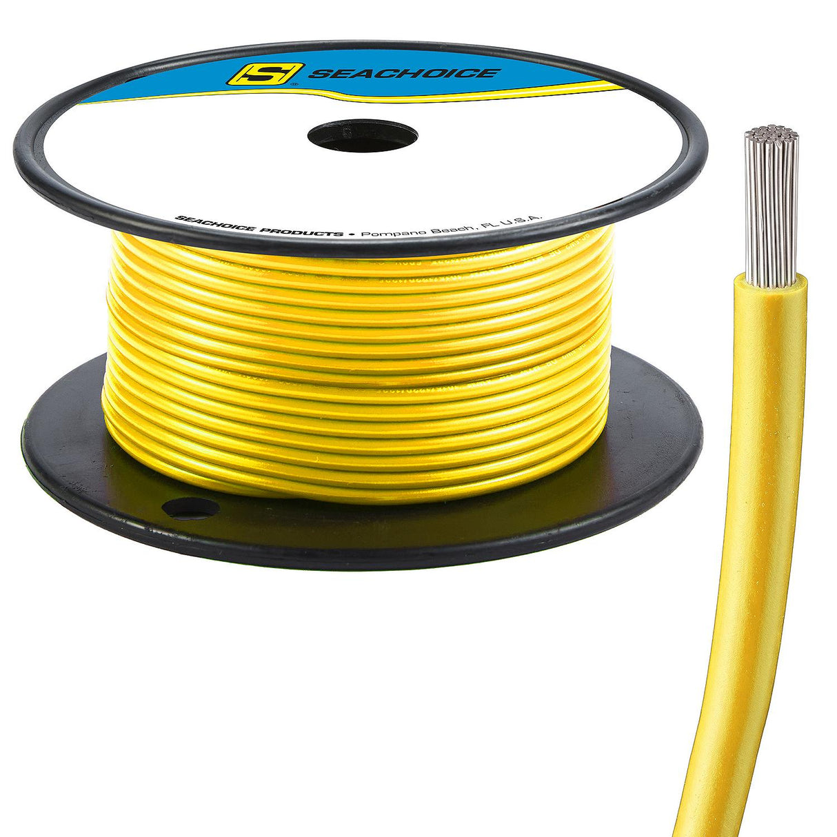 Seachoice 63127 Tinned Copper Marine Wire, 16 AWG, Yellow, 100' - 16TC-YELLOW-100 - official Seachoice product image 3
