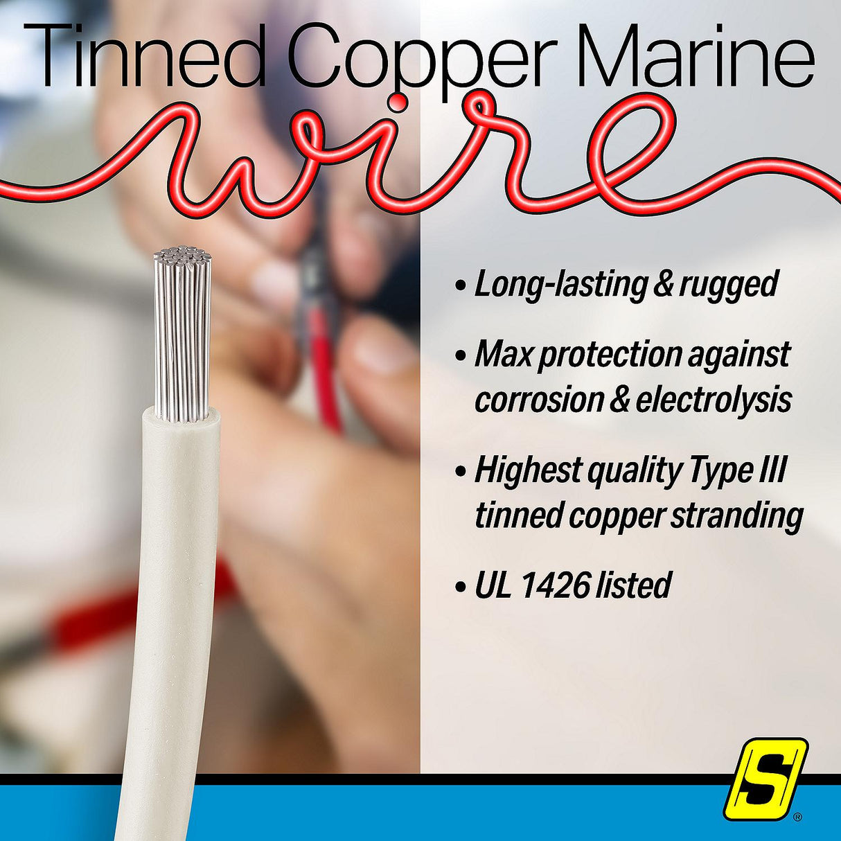 Seachoice 63129 Tinned Copper Marine Wire, 16 AWG, White, 100' - 16TC-WHITE-100 - official Seachoice product image 7