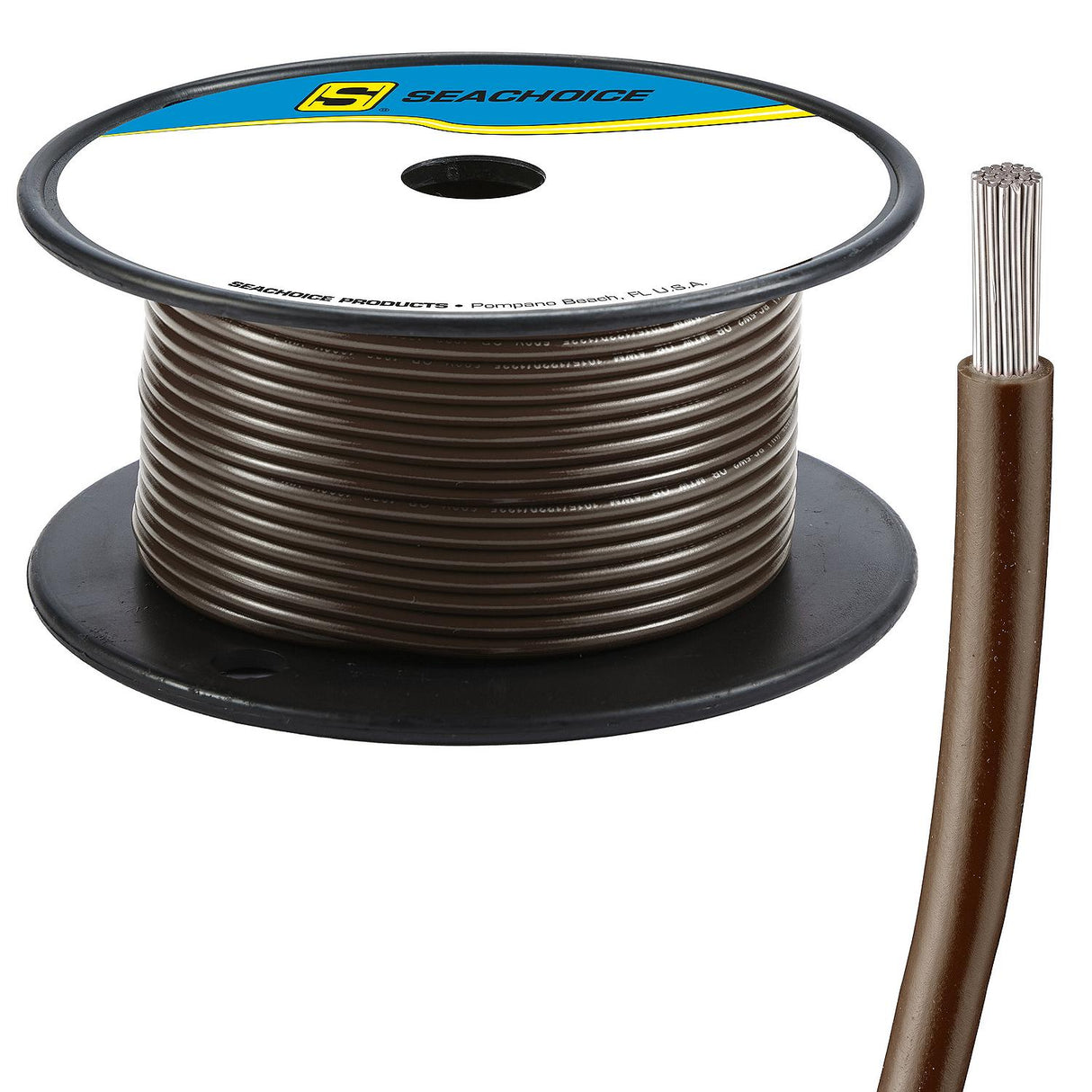 Seachoice 63133 Tinned Copper Marine Wire, 16 AWG, Brown, 100' - 16TC-BROWN-100 - official Seachoice product image 3
