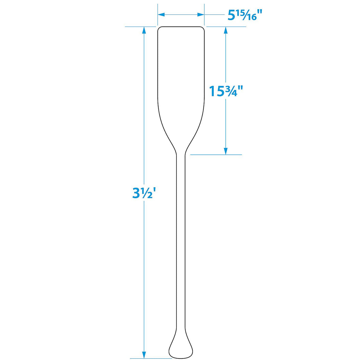 Seachoice 71141 3.5 Ft. Wood Paddle, New Zealand Pine Construction, 15-3/4 In. X 5-7/8 In. Blade, Wide Top Hand Grip, Clear Finish - 71141 - official Seachoice product image 5