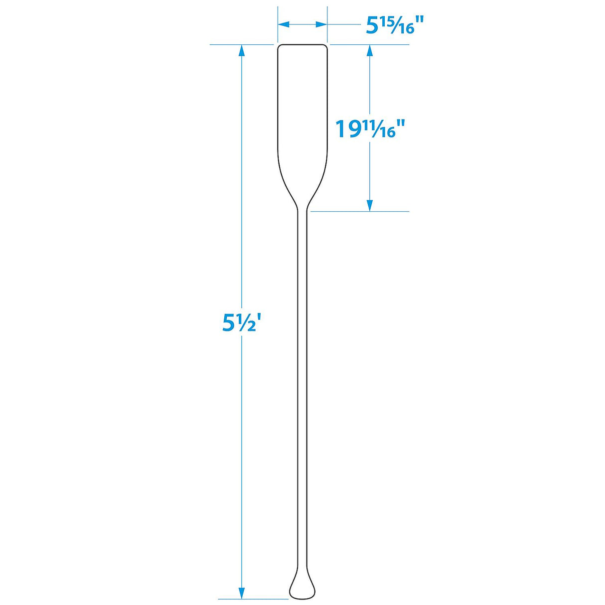 Seachoice 71147 5.5 Ft. Wood Paddle, New Zealand Pine Construction, 19-11/16 In. X 5-7/8 In. Blade, Wide Top Hand Grip, Clear Finish - 71147 - official Seachoice product image 5