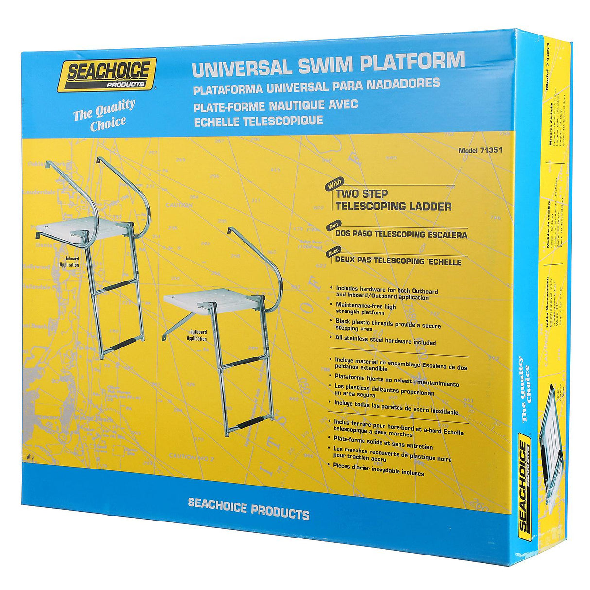Seachoice Universal Swim Platform w/ Top-Mount Telescoping Ladder, 2 Step Ladder, Inboard/Outboard - 71351 - official Seachoice product image 7