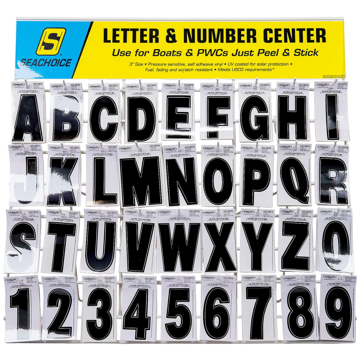 Seachoice 74127 Letter & Number Display, 3" Premium Vinyl, Black - image 1