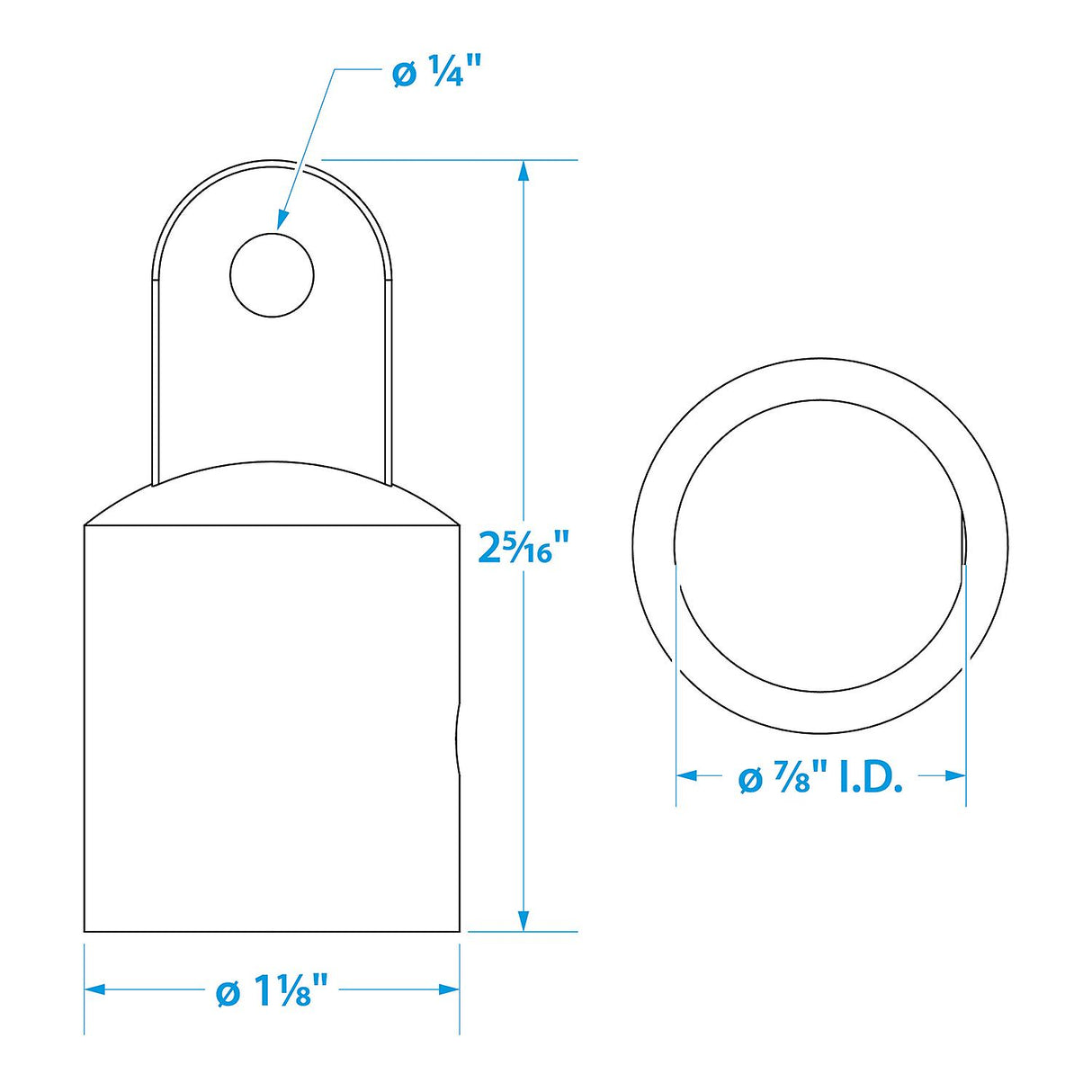 Seachoice External Eye End Cap for Bimini Top, Stainless Steel, 7/8 in. OD - SC50-75801