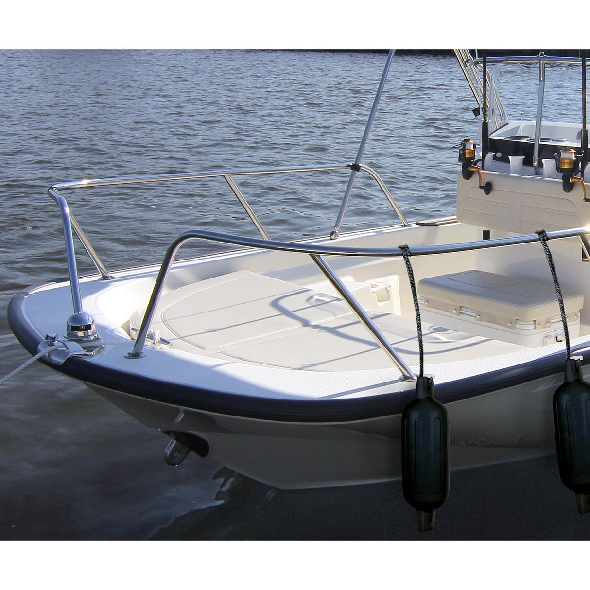 Seachoice Twin Eye Ribbed Fender Kit, Includes a Pair of MFP Fender Lines, Black, 5-1/2 in. X 20 in. - DE77206S - official Seachoice product image 6