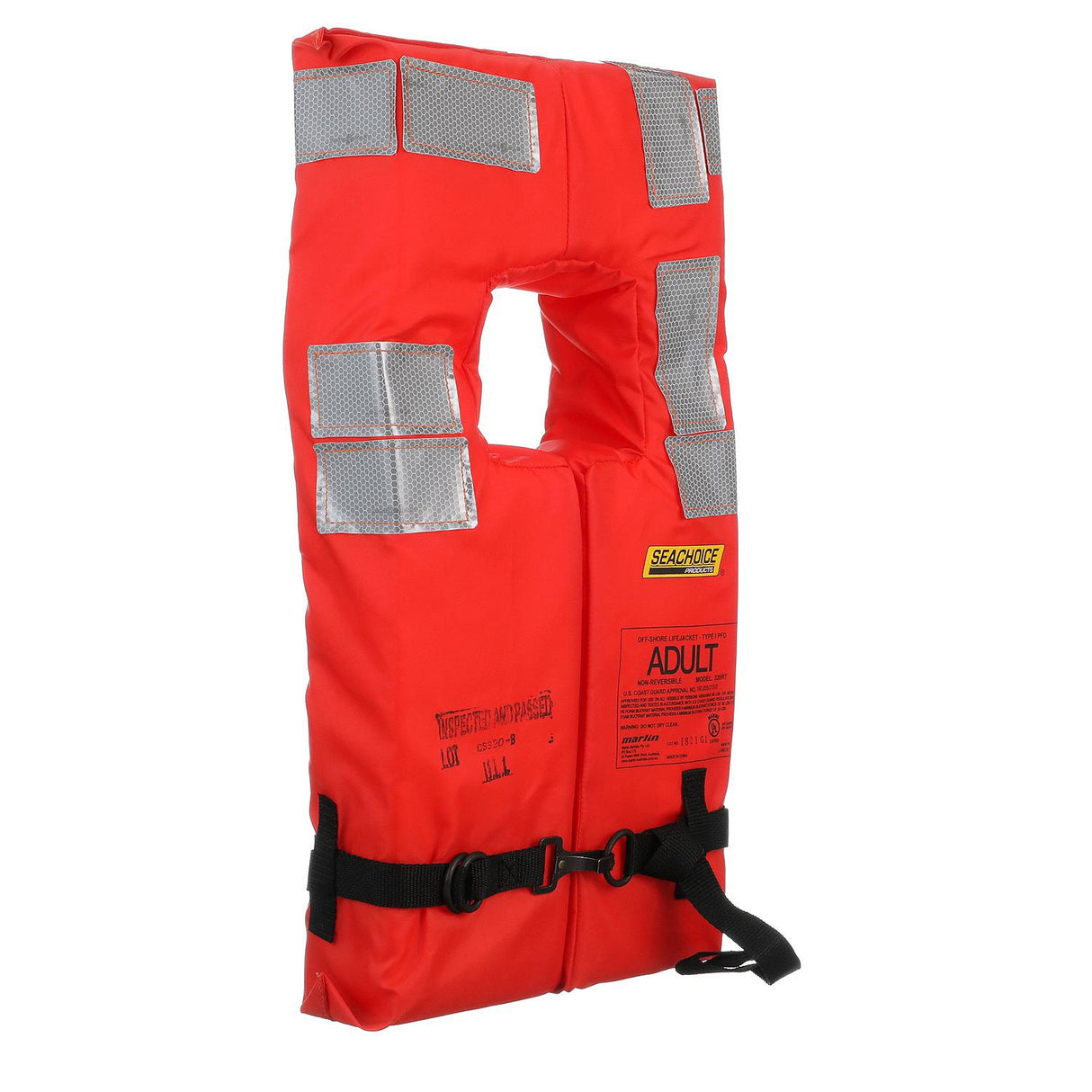 Seachoice Type I Commercial Offshore Vest, Fluorescent Orange, Reflective Panels, Adult, Over 90 Lbs. - 320RT-85900 - official Seachoice product image 3