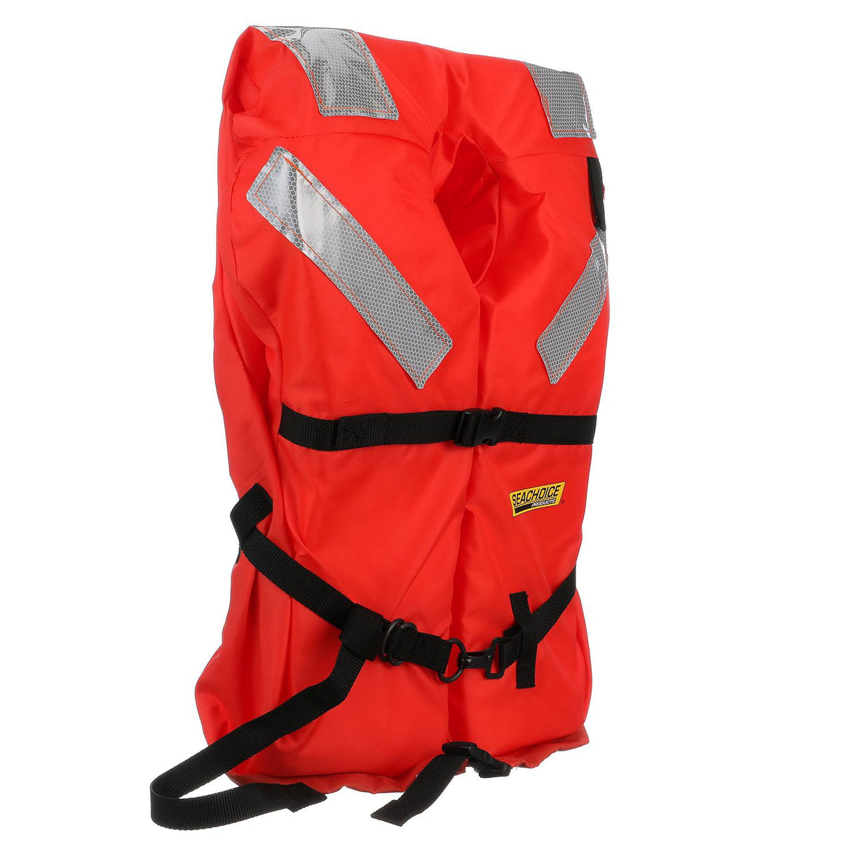 Seachoice Type I Commercial Offshore Jacket, Fluorescent Orange, Reflective Panels, Adult, Over 90 Lbs. - 6000-85930-UNV