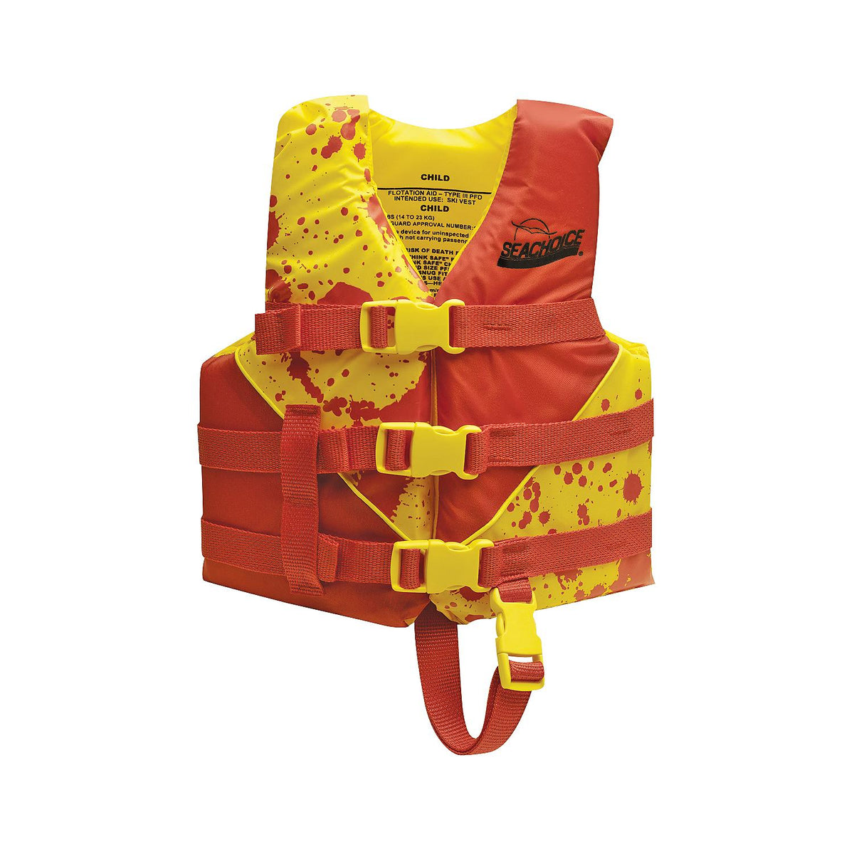Seachoice Level 70 Life Jacket, Deluxe Adjustable Boat Vest, Bright Yellow and Red, Child, 33-55 Lbs. - 86130 - official Seachoice product image 5