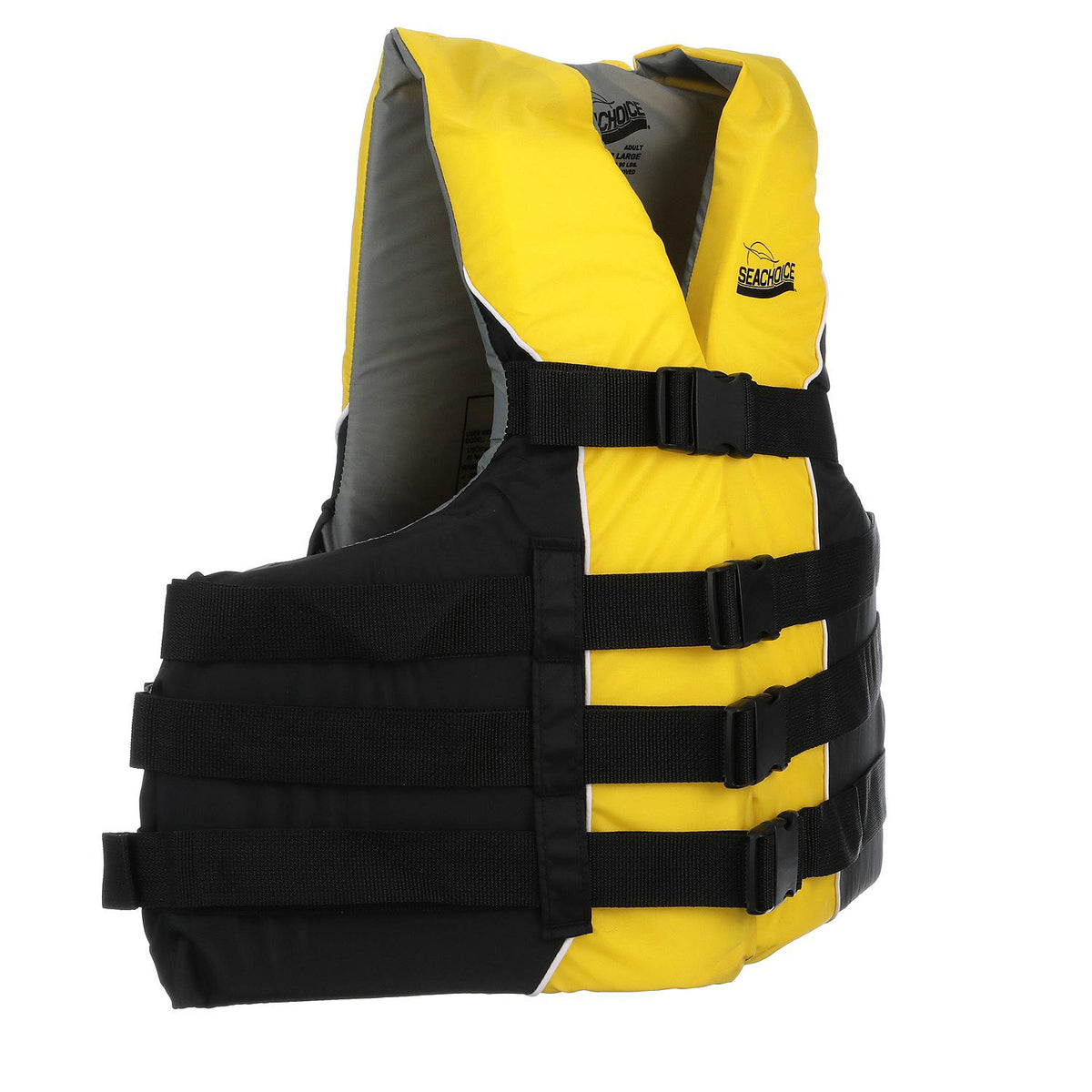 Seachoice 86430 Level 70 Life Jacket, Deluxe Adjustable 4-Belt Ski Vest, Yellow and Black, Size XXL/XXXL, 50-60 in. Chest - 50-86430 - official Seachoice product image 5