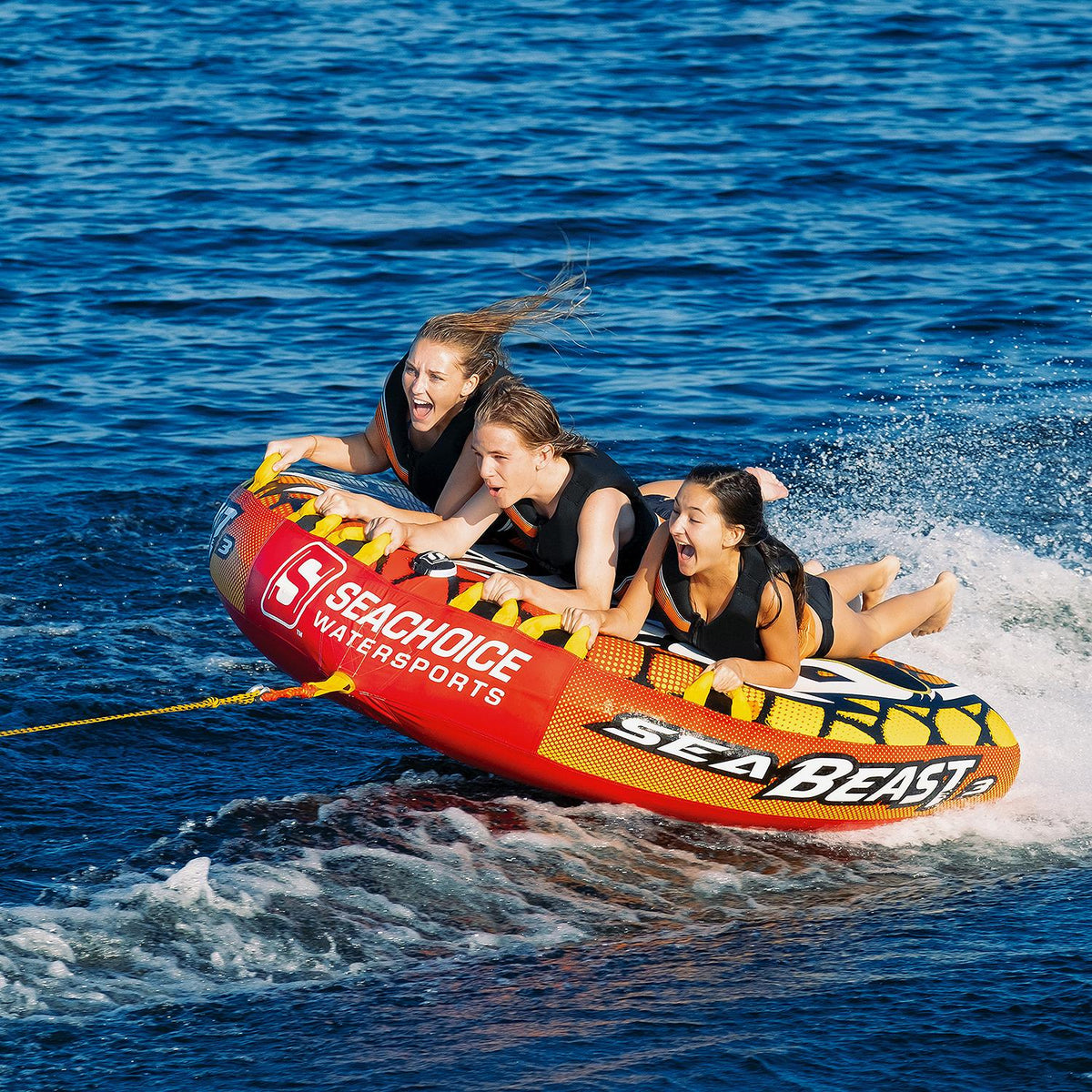 Seachoice 86931 Sea Beast Deck Tube, Reinforced Towing System, For 1 to 3 Riders Up to 510 Lbs., 75 In. X 62 In. - 50-86931 - official Seachoice product image 6