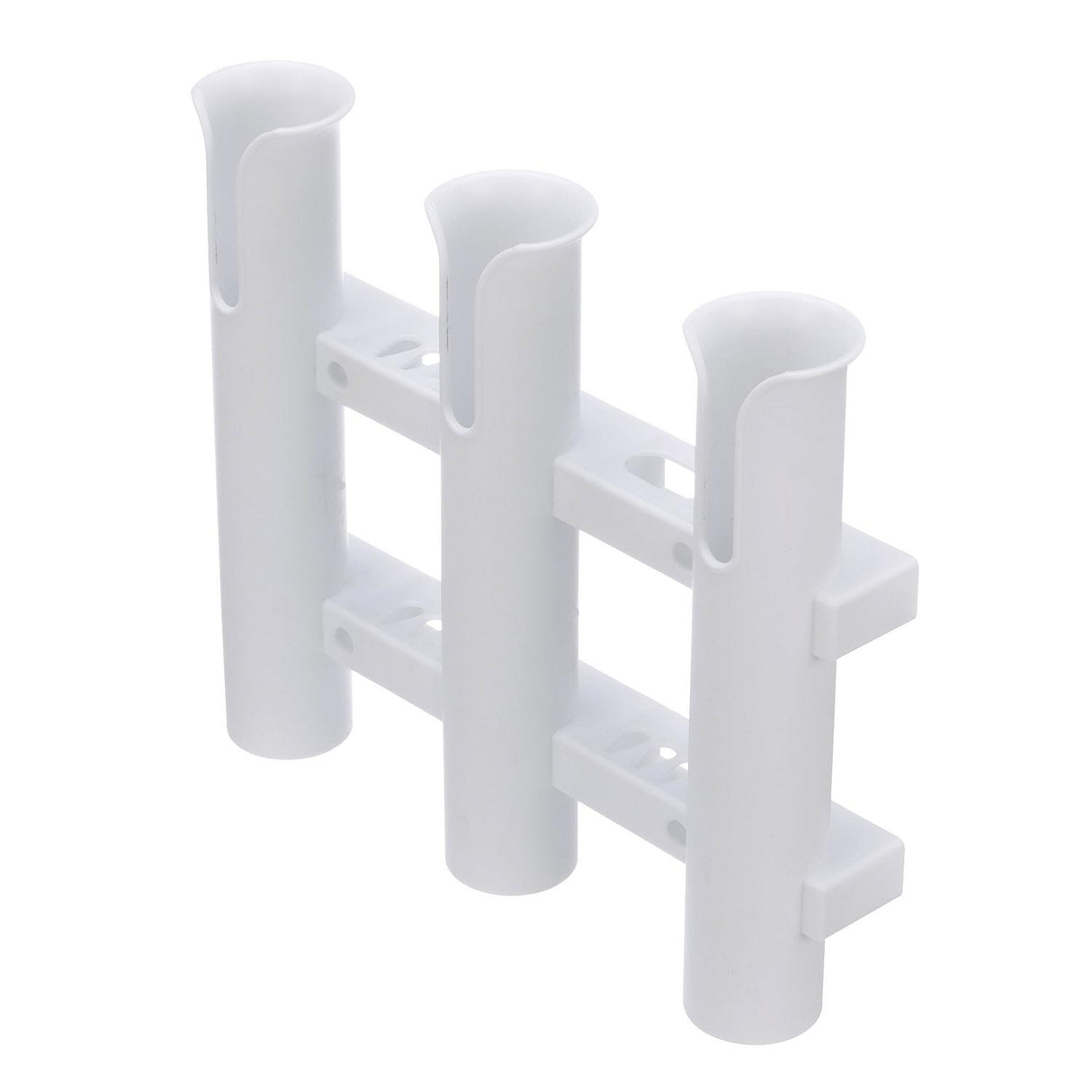 Seachoice Fishing 3-Rod Storage Rack, Holds 3 Fishing Rods With Slots for Knives and Pliers, White - 89411