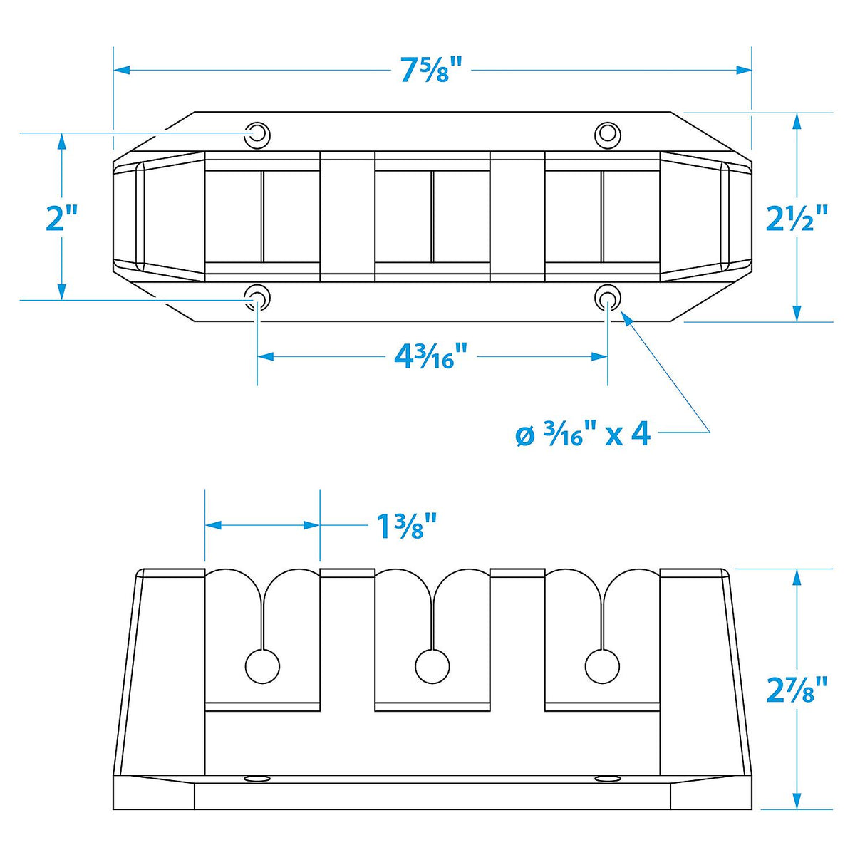 Seachoice 89501 3-Rod Storage Holder, Black, ABS Plastic - 50-89501 - official Seachoice product image 5