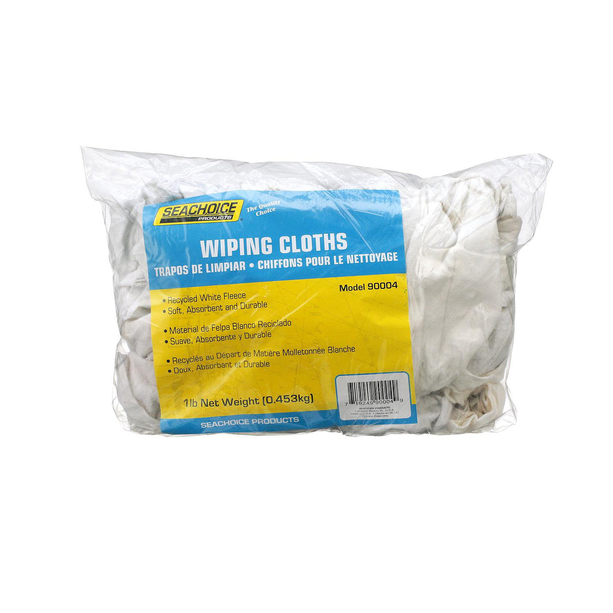 Seachoice Recycled White Fleece Wiping Cloths, Beefy and Absorbent, 1 Lb. Bag - 7423-01-12-SC - official Seachoice product image 4