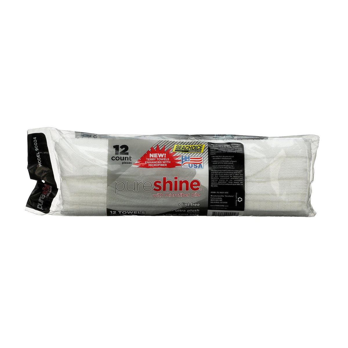 Seachoice 90024 Pureshine Terry Towels Enhanced w/ Microfiber, 14 In. X 16 In., Pack of 12 Towels - PS-90024-12SC - image 2