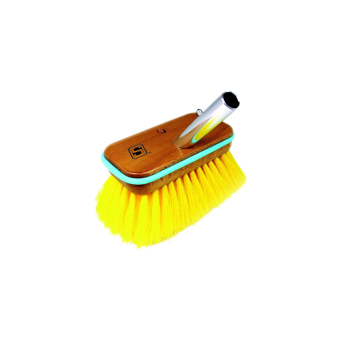 Seachoice 90454 Deck Brush with Bumper - Wood, Size: 6", Medium (Yellow Poly) - QYM0106-YM - image 1