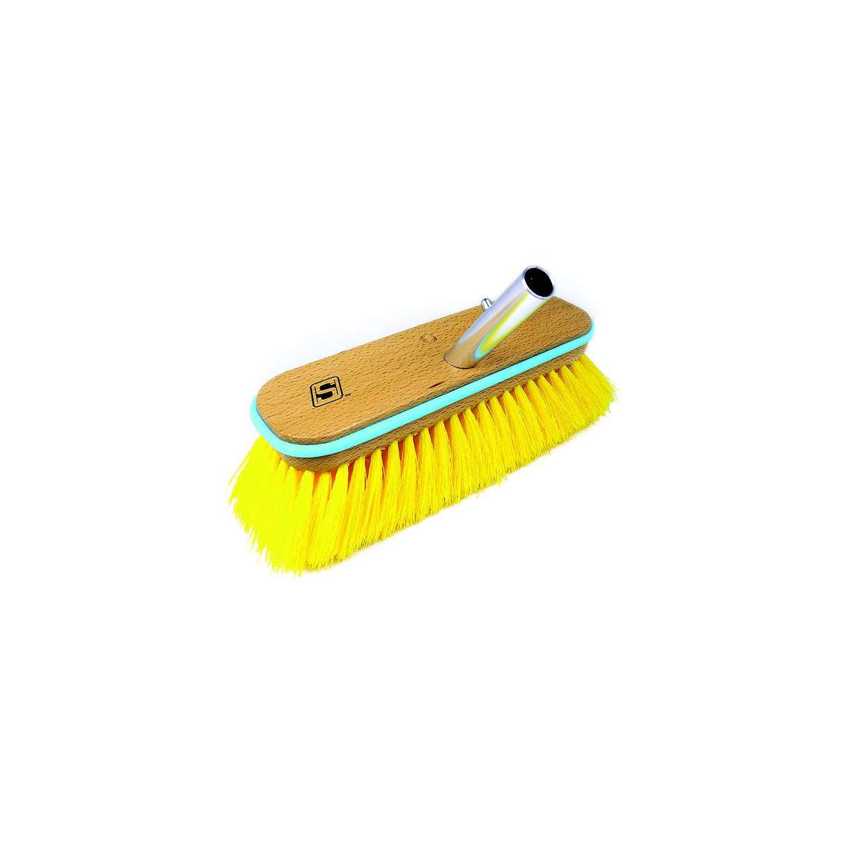 Seachoice 90464 Deck Brush with Bumper - Wood, Size: 10", Medium (Yellow Poly) - QYM0610-YM - image 1