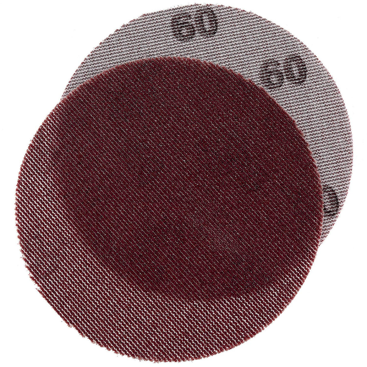 Seachoice 91917 Dust Free Aluminum Oxide Mesh Hook & Loop Discs - Closed Coat, Grade 60, Brown, 25/pk - 91917